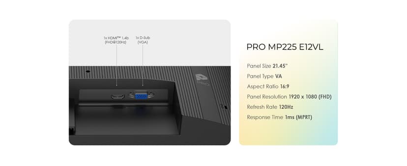 msi PRO MP225 E12VL, 22-inch IPS 1920 x 1080 (FHD) Computer Monitor, 120Hz, Adaptive-Sync, HDMI, Video Port, VESA Mountable, Tilt, 1ms, Black