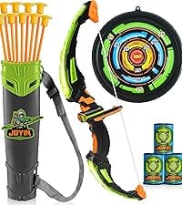 JOYIN Kids Bow and Arrow Set, LED Light Up Archery Toy Set with 9 Suction Cup Arrows, Target & Arrow Case, Indoor and Outdoor Hunting Play Gift Toys for Kids, Boys & Girls Ages 6-12