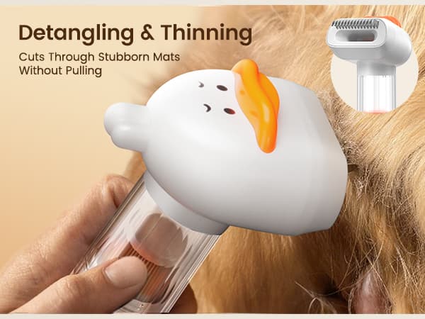 kurtmark Vacuum Dog Brush for Shedding, 4-in-1 Self Cleaning Slicker Brush for Dogs& Undercoat Rake for Dogs, Deshedding Grooming Tool, Anti-Static, Massage, Cleaning, Shedding & Combing All In One!