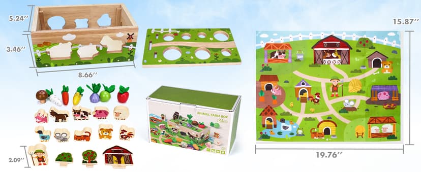 Montessori Wooden Sensory Toddler Toys: Toy for 1 Year Old Boys Girls Birthday Gifts | 1st One First Birthday Gift for 1 Year Old Girl Boy, Educational Learning Toy for 1-2 Year Old Fine Motor Skills