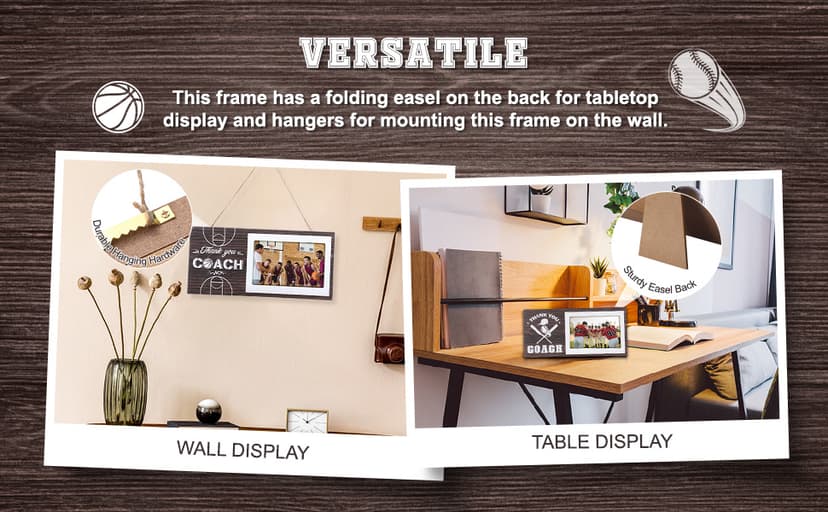 Sumind Sport Graduation Coach Picture Frame Football Softball Baseball Soccer Basketball Volleyball Graduation Photo Frame Thank You Coach Gift 4" x 6"(Basketball)