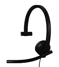 Logitech H390 Wired Headphones with Mic, USB-A Headset with Microphone for PC, Noise Cancelling Microphone for Video Meetings, Music, Gaming - Black