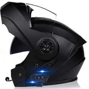 Bluetooth Motorcycle Helmet,Modular Motorcycle Helmet with Bluetooth,DOT Approved Dual Visor Full Face Flip up Bluetooth Integrated Motorcycle Helmets for Adults Men Women