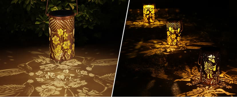 Solar Lanterns Outdoor Waterproof Hummingbird Garden Decorations Gifts for Women Gifts for Mom Grandma Birthday Gifts Hanging Solar Lanterns Outdoor for Patio Decoration, Deck, Lawn, Passageway