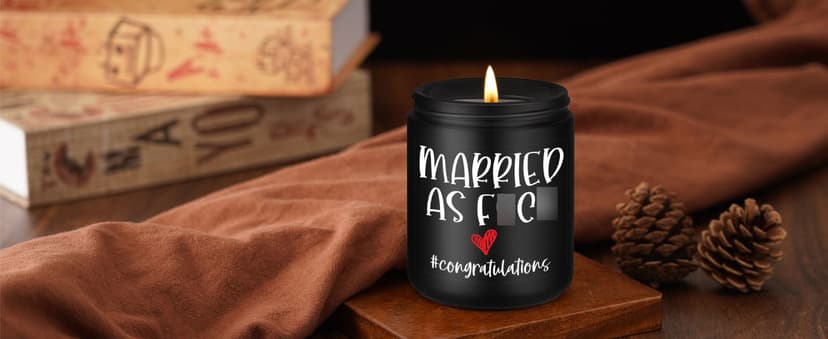 GSPY Scented Candles - Newly Wed Gifts for The Couple, Funny Wedding Gifts for Newlyweds, Married Couple - Wedding Congratulations Presents, Honeymoon, Married Present for Bride, Groom
