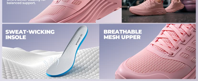 NORTIV 8 Women's Walking Shoes Cushion Running Tennis Shoes ActiveFloat Non-Slip Comfortable Breathable Workout Gym Sports Athletic Fashion Sneakers