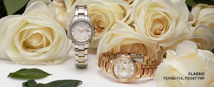 Citizen Women's Eco-Drive Dress Classic Watch in Rose-Tone Stainless Steel with Grey Leather Strap, Grey Dial (Model: FE1218-05H)