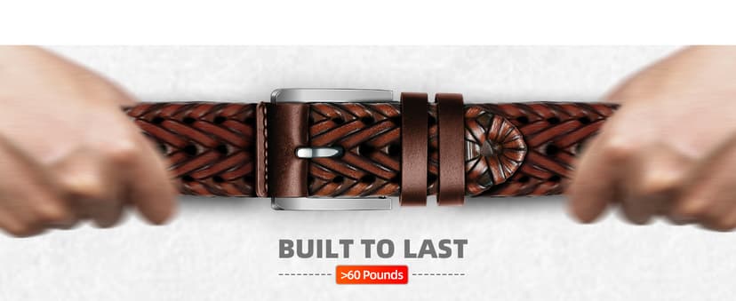 BULLIANT Men Belt 2Pack,Braided Woven Leather Belt For Men Golf Casual Jeans 1 3/8"