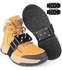 SYOURSELF Crampons Ice Cleats for Shoes and Boots Women Men Kids, 28 Shoe Spikes Non Slip Snow Traction Cleats for Snow and Ice Grippers for Shoes and Boots Hiking Walking Fishing Climbing