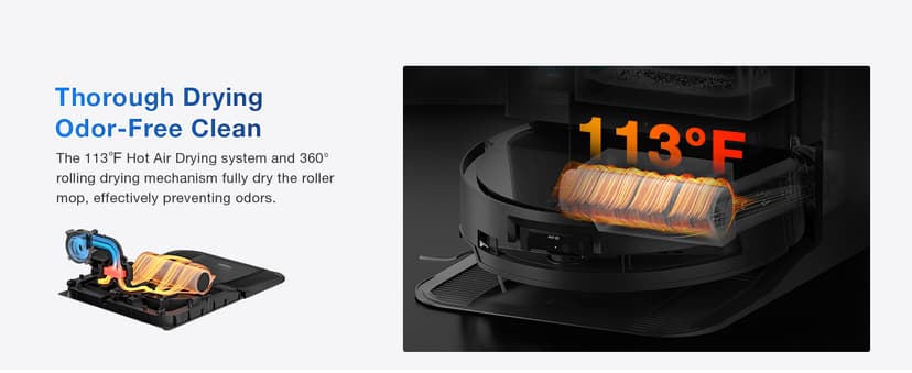 ECOVACS DEEBOT T80 Omni Robot Vacuum and Mop, 18,000Pa Suction, OZMO Roller Mop with TruEdge, Zero-Tangle Brush, AI Navigation, All-in-One Station