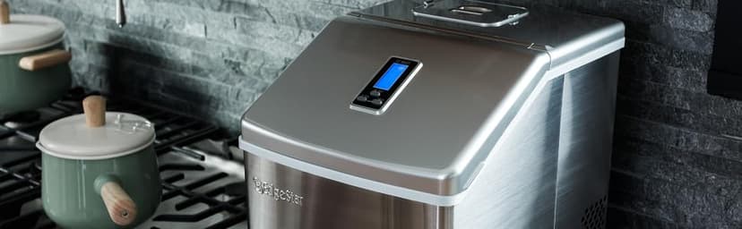 EdgeStar IB250 15 Inch Wide 20 Lbs. Capacity Free Standing and Undercounter Ice Maker with 25 Lbs. Daily Ice Production - Stainless Steel