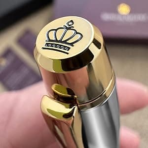 Silver Chrome & 24 Karat Gold | Certified Luxury Grade Rollerball Pen | Nice Gift for Men & Women