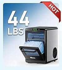 Silonn Ice Maker Countertop, 8 Ice Cubes in 6 Mins, 26.5 lbs/24H, 2 Bullet Ice Sizes, Self-Cleaning Bullet Ice Maker, Portable Ice Machine for Kitchen, Party, Office, and RV Camping