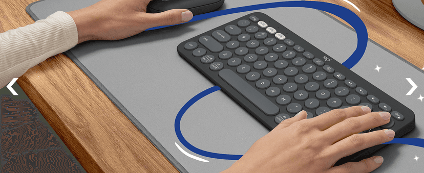Logitech Pebble Keys 2 K380s, Multi-Device Bluetooth Wireless Keyboard with Customizable Shortcuts, Slim and Portable, Easy-Switch for Windows, macOS, iPadOS, Android, Chrome OS - Tonal Graphite