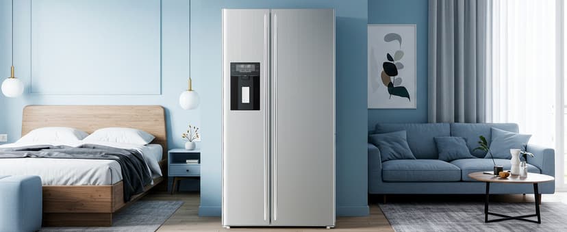 Antarctic Star French Door Refrigerator with Side Freezer, Nugget and Cube Ice Maker, Adjustable Thermostat, 20 Cu. Ft., Stainless Steel