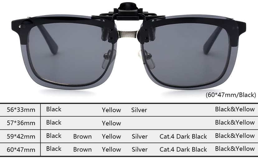 CAXMAN Polarized Clip-on Flip Up Metal Clip Rimless Sunglasses for Prescription Glasses