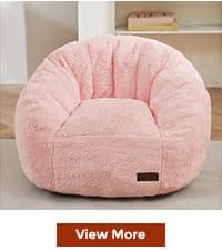 MAXYOYO Kids Bean Bag Chair, Floral Shaped Bean Bag Sofa, Plush Faux Fur Toddler Couch with Petal Backrest for Boys Girls, Stuffed Cozy Sofa for Nursery, Bedroom, Pink