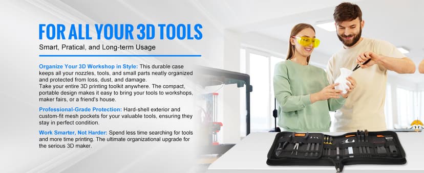 68Pcs 3D Printer Tools Kit with Storage Case, 3D Printer Accessories - Deburring Tool, 3D Printer Removing Scrapers, Metal Files, Brushes, Hand Drill, Tweezers, for Bambu Lab, Ender 3, Kobra, etc.
