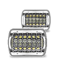 TRUE MODS 7x6 5x7 H6054 Black LED Headlights H4 Sealed Beam Replacement Lamp for Jeep Wrangler YJ Cherokee XJ Chevy Express Blazer S10 Van GMC Savana Ford Econoline E150 Nissan D21 Toyota Pickup Truck