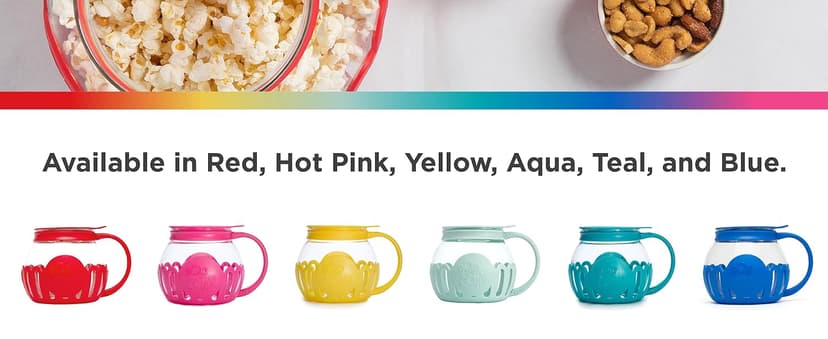 Ecolution Patented Micro-Pop Microwave Popcorn Popper with Temperature Safe Glass, 3-in-1 Lid Measures Kernels and Melts Butter, Made Without BPA, Dishwasher Safe, 3-Quart, Yellow