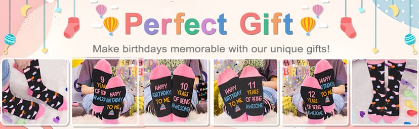 Juesly 5-22 Years Old Birthday Gifts for Girls - Socks for Girls with Pop up Birthday Card, Presents for 5-22 Year Old Grils B0DSC41KYG