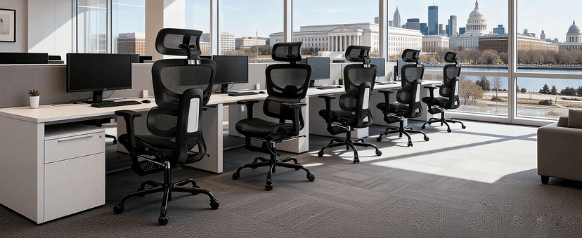AreShark Office Chair Ergonomic Desk Chair,High Back Computer Chair with 3D Headrest & Armrests,Gaming Chair with Lumbar Support,90-135°Tilt Lock Mesh Office Chair with Footrest,Wheels,Black
