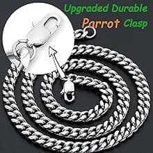 JoycuFF Mens Cuban Link Chain Necklace for Boyfriend Gold Silver Stainless Steel 6MM 10MM Hip Hop Anniversary Birthday Christmas Jewelry for Men