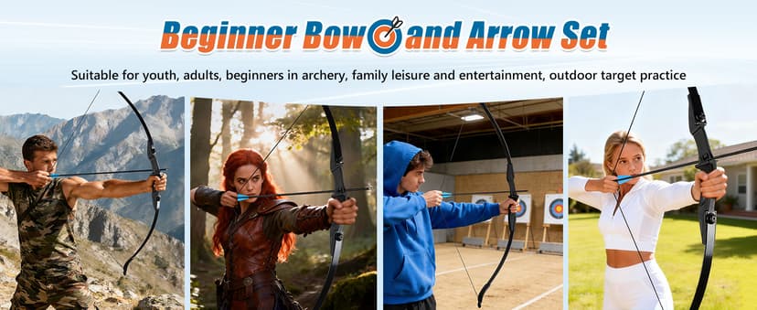 Recurve Bow and Arrow Set,Takedown Recurve Bows Archery for Adults Left and Right Hands 40lbs Archery Set