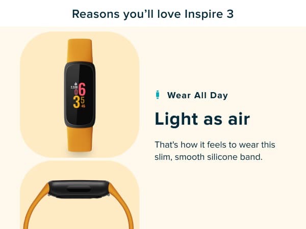 Fitbit Inspire 3 Health &-Fitness-Tracker with Stress Management, Workout Intensity, Sleep Tracking, 24/7 Heart Rate and more, Lilac Bliss/Black, One Size (S & L Bands Included)