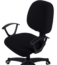 Smiry Stretch Jacquard Office Computer Chair Seat Covers, Removable Washable Anti-dust Desk Chair Seat Cushion Protectors - Black