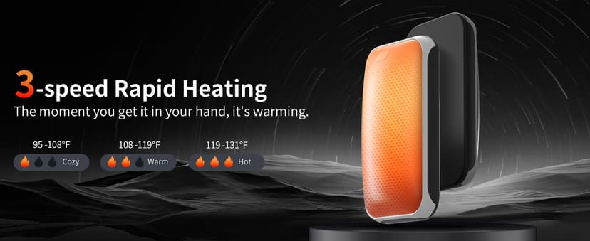 Hand Warmers Rechargeable, 2 Pack Electric Hand Warmer, Reusable Portable Pocket Heater USB Handwarmers, Gifts for Men, Women, Indoor, Outdoor, Hiking, Skiing, Camping, Hunting Accessories