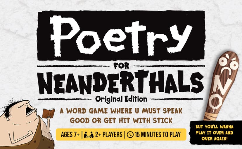 Be a Neanderthal poet! Give one-syllable words and phrases so friends guess the word in this quick-to-learn viral party game. Exploding Kittens Poetry for Neanderthals, 2+ Players, Ages 7+ Word Game B089DTQDLR