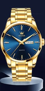 OLEVS Amazon Watches,Brown Leather Watch for Men,Men Day Date Watch,Men's Luminous Watch,Dress Watch for Men,Rose Gold Watch for Men,Men's Fashion Quartz Watch,Waterproof Brown Man Watches