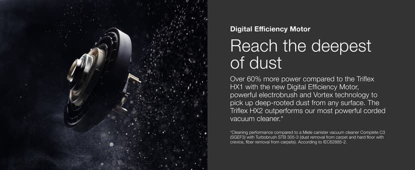 Miele Triflex HX2 Cat & Dog Cordless Stick Vacuum Cleaner, 60 min runtime, Obsidian Black / Rose Gold