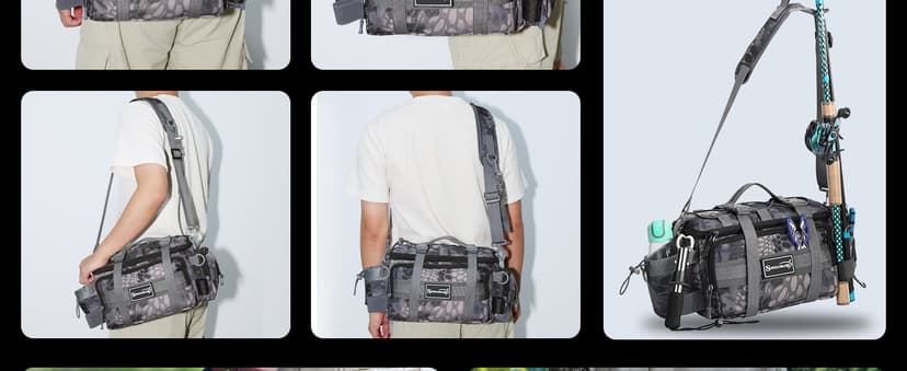 Sougayilang Fishing Tackle Bags with 3600 Tackle Tray - Fishing Tackle Storage Bags for Saltwater or Freshwater Fishing Gear - Padded Shoulder Strap - Tackle Box Bag Fishing Bag(Green)