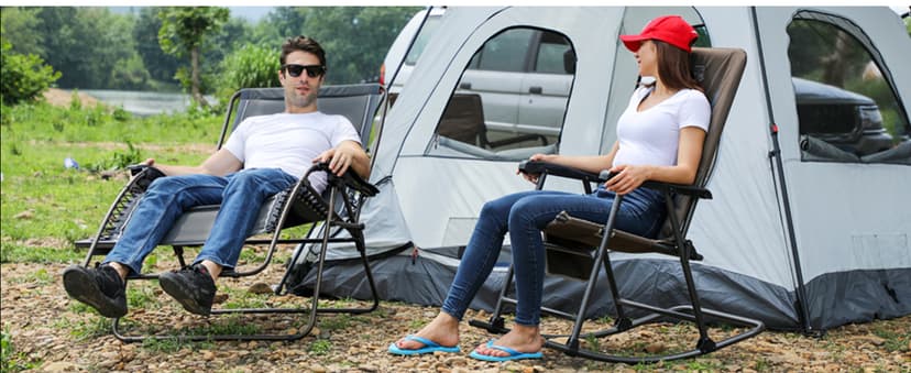 Timber Ridge Oversized Zero Gravity Chair, 33In Wide XXL Zero Gravity Reclining Chair with Side Table, Full Padded Lounge Chair for Outdoor Camping Patio Lawn, Heavy Duty Supports 500lbs, Grey-1 Pack