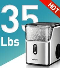 EUHOMY Nugget Ice Maker Countertop, 44Lbs/24H Sonic Ice Maker Machine, Self-Cleaning Pellet Ice Makers with Ice Scoop&Basket, Countertop Pebble Ice Maker for Home/Kitchen/Office