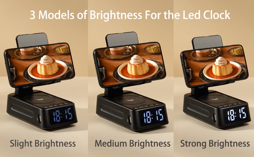 Gifts for Men Women, Phone Stand with Bluetooth Speaker&Clock, Birthday Gifts for Him, Phone Holder with Wireless Speaker, Ideal for Dad Mom Husband Boy, Cool Tech Gadget for Men