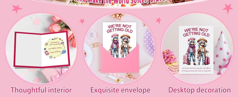 Aging Humor Birthday Decorations for BFF Sister Coworker, Printed Message Inside with Envelope, Idea for Party Celebrations FANCYLUCKY Funny Birthday Card Gifts for Women Her Best Friend B0GTLPLH6Y