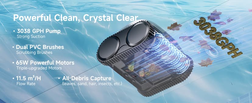 (2026 Upgrade) WYBOT C1 Cordless Robotic Pool Vacuum for Inground Pools, 150mins Above Ground Pool Cleaner 4-in-1 Wall & Waterline Cleaning Up to 1,615sq.ft, Smart App Navigation, Obsidian Green