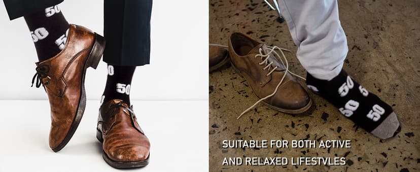 40th 50th 60th Birthday Gifts for him,Men 40th 50th 60th Birthday Decorations, Funny Black Crew Cotton Socks