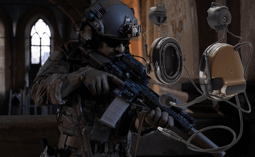 HEARFALCOM Comta III Tactical Headset Helmet ARC Rail Adapter Bracket Version Noise Cancelling Pickup Shooting Headset