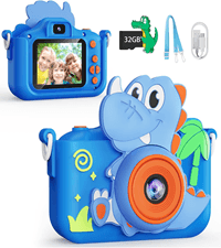 KOKODI Kids Smart Phone Toys, Birthday Gifts Idea Dinosaur Toys for 3 4 5 6 7 8 Year Old Boys, Touchscreen HD Digital Dual Video Camera, Preschool Learning Toy for Kids 3-5 Travel Trip Activity (Blue)