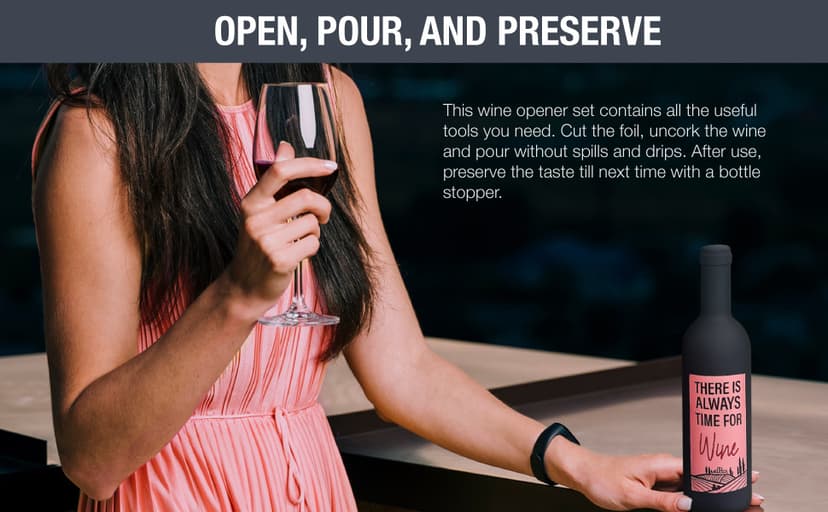 Lulu & You Wine Kit - Wine Opener Set - Wine Gift for Any Wine Enthusiast | Wine Accessories for Wine Lovers