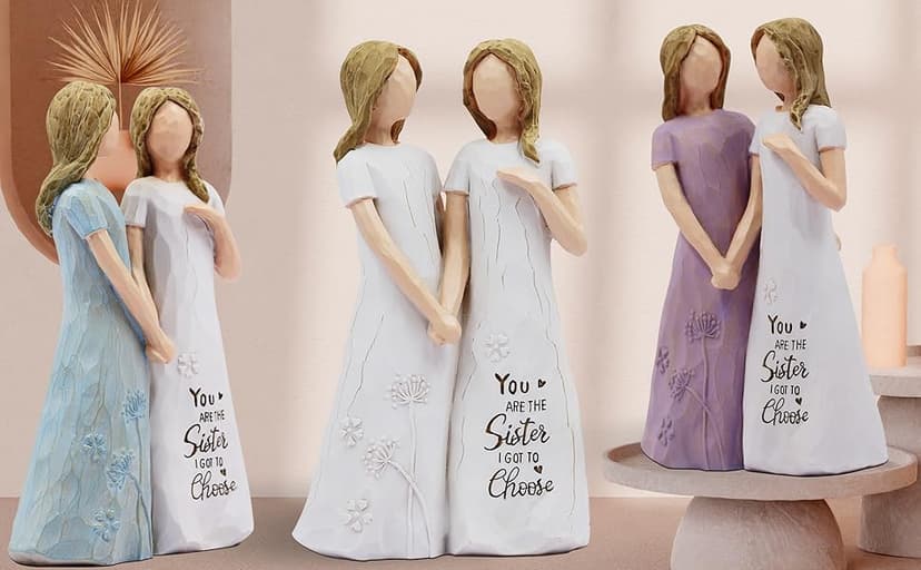 BORLESTA Best Friend Birthday Gifts for Women - Friendship Gifts for Women, Gifts for Friends Women, Sister Birthday Gifts, Bestie Gifts for Women - Friend Hand-Painted Figure