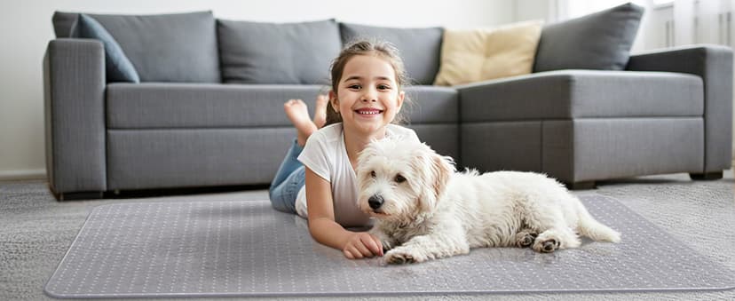 Office Chair Mat for Carpets, Clear Computer Desk Chair Mat for Low Carpeted Floors, Thick and Sturdy Carpet Protector, Easy Glide and Flat Without Curling (30" x 48" Rectangle)