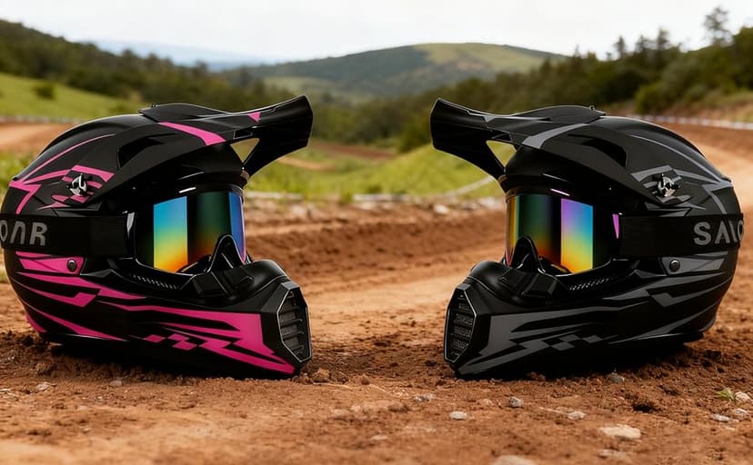 DOT Approved Youth Kids Motocross Helmet - Ultra-Lightweight Full Face Dirt Bike/ATV Helmet with Goggles, Gloves & Face Shield (4-Piece Set)