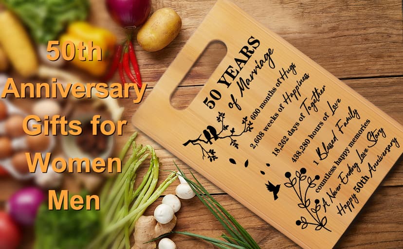 50th Wedding Anniversary for Women Men,Back In 1975&50 Years of Marriage Double sided Cutting Board Gift for Her Him,best 50 years anniversary Decorations for couple