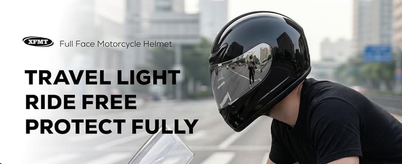 XFMT Full Face Motorcycle Helmet ATV Street Bike Motorbike Helmet DOT Approved with Anti-Fog Visor for Adult Men & Women