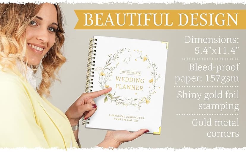 All-In-One Wedding Planner Book | Wedding Planning Organizer, Bridal Planner & Vow Books Set | Wedding Countdown Calendar | Bride Planner | Wedding Gift